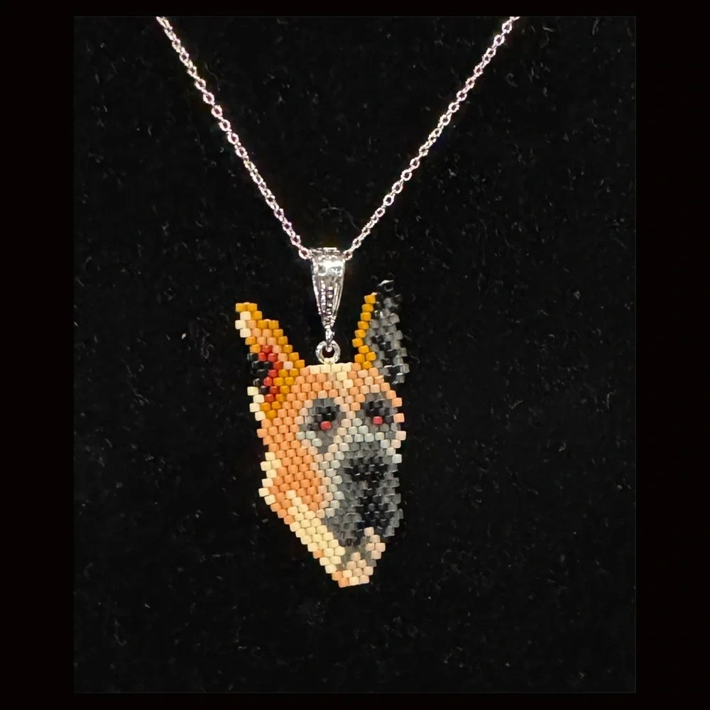 Beaded Hand Crafted Great Dane Pendant Necklace